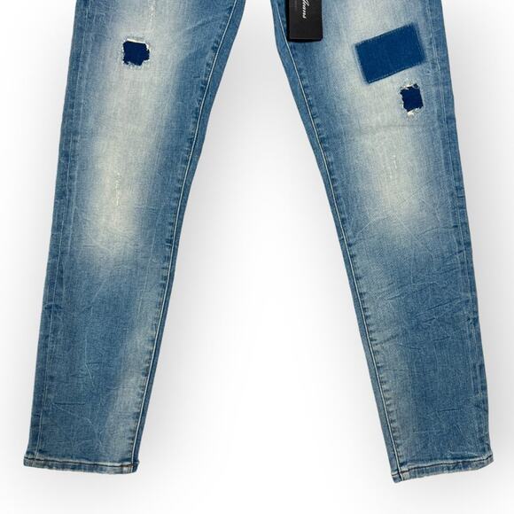 NWT MAVI SERENA ANKLE Low-Rise Super Skinny Jeans SIZE 27 Blue Patchwork Denim - Picture 7 of 12